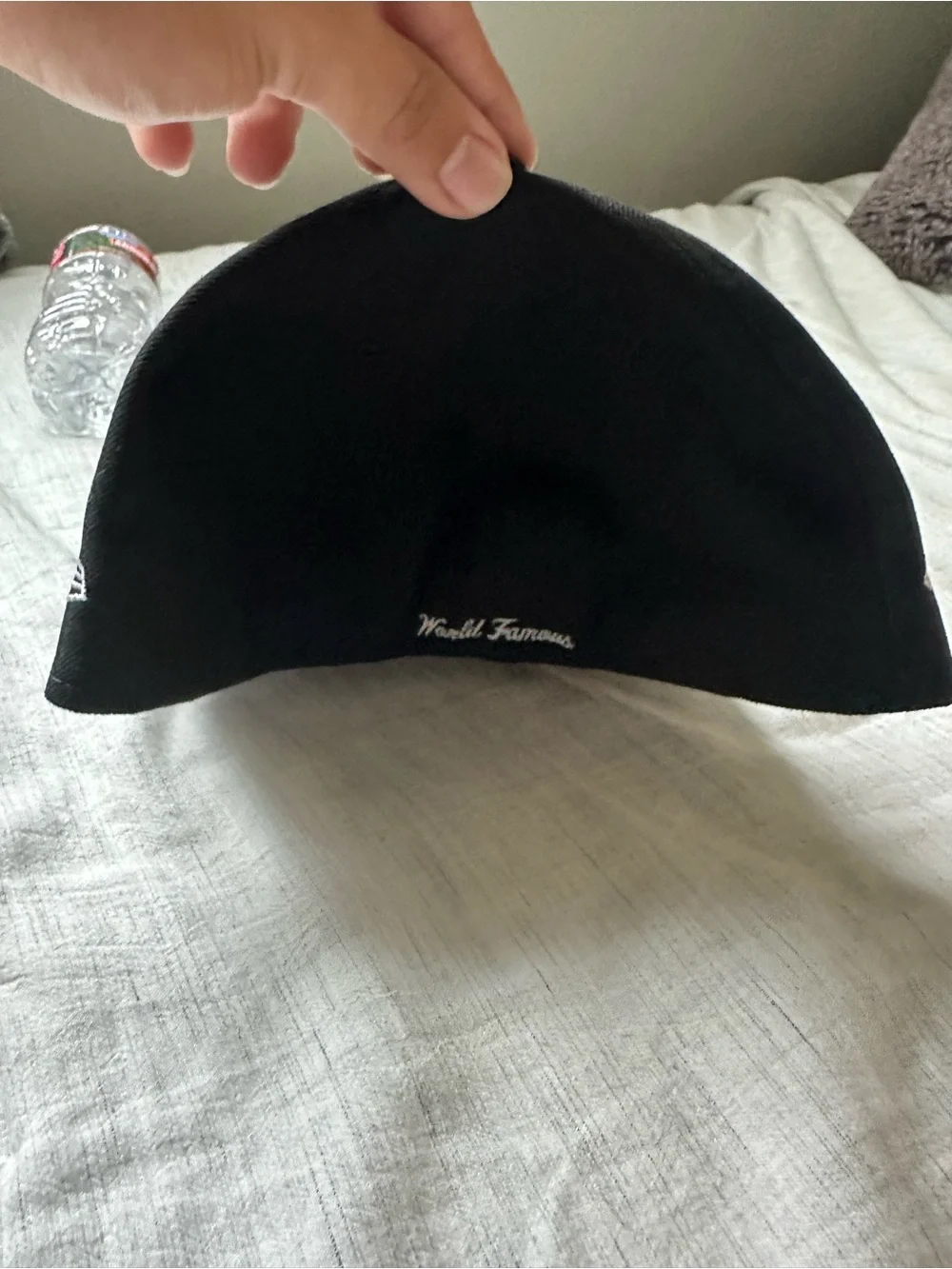 Supreme Black Snapback Hat with White Logo